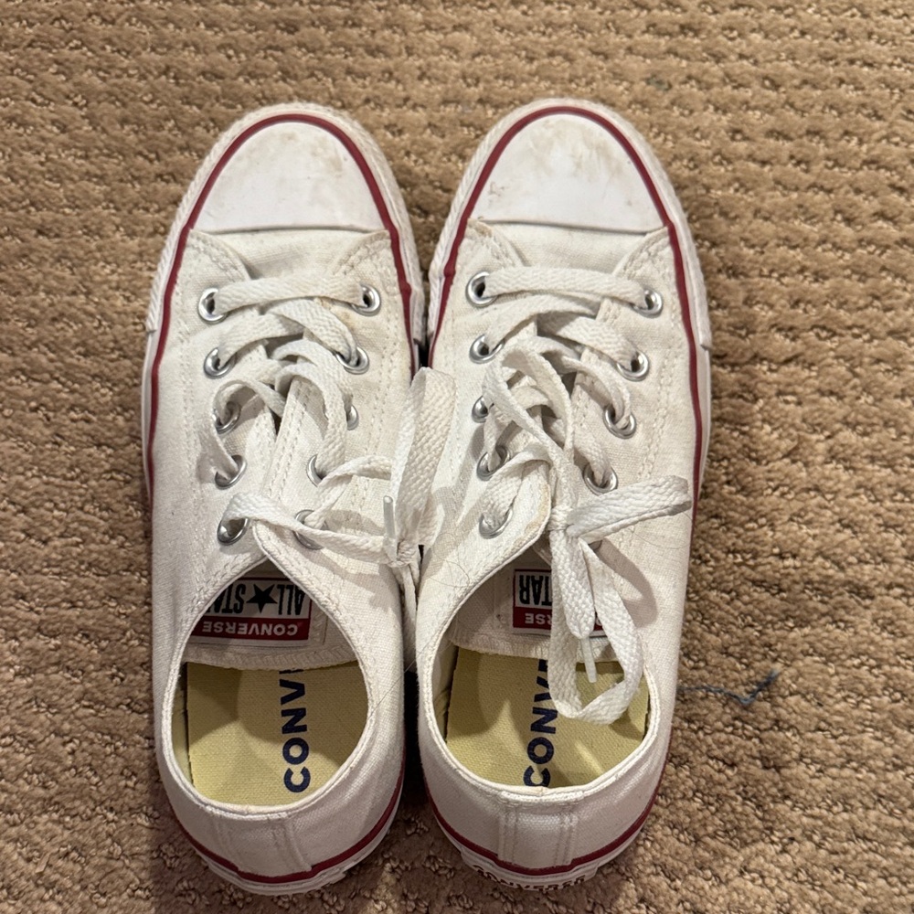 Converse Kids White and Red Sneakers